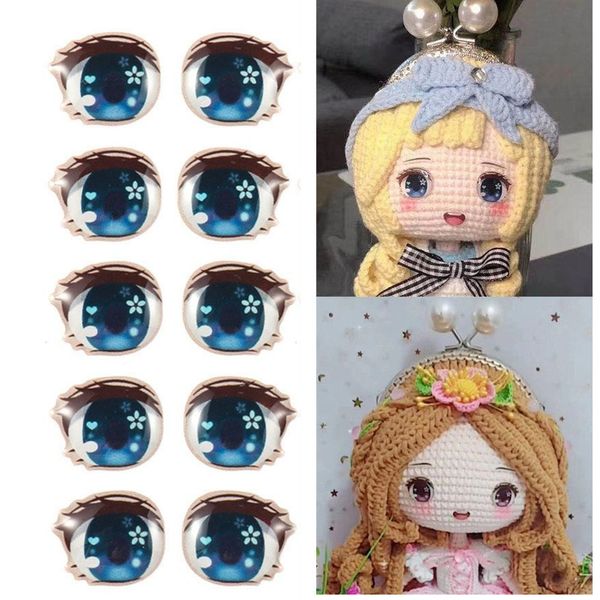 Puppen 105 Paar lange Wimpern Augen Aufkleber niedliche Cartoon Anime Figur Puppe Gesicht Orgel Paster Ton Abziehbilder DIY Zubehör 230803