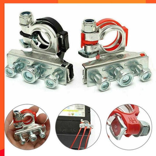 Novo 1 par 12V 24V Automotive Car Top Post Battery Terminals Wire Cable Clamp Terminal Connectors Acessórios do carro