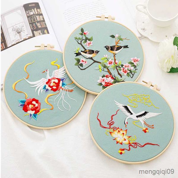 Çin tarzı ürünler Şarkı Söyleyen Kuşlar Nakış Diy iğne işi Lovely Crane Needlecraft Yeni başlayanlar için Çapraz Stitch R230804