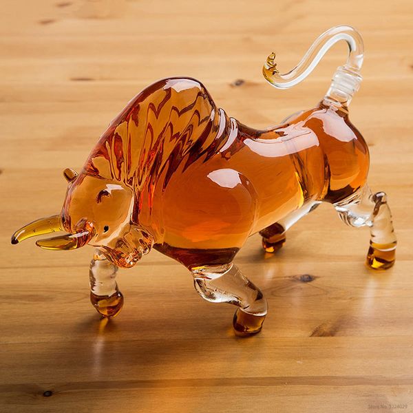 Copos de vinho Decantador de vinho Charging Bull Liquor Decanter Feito para Bourbon Whiskey Scotch Rum ou Tequila 1000ml 230803