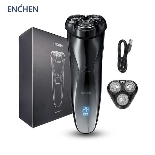 Elektrikli Milletler Blackstone3 Enchen Razor Tıraş Makinesi 3D Üçlü Bıçak Yüzen Tıraş Makinesi IPX7 Yıkanabilir USB Şarj Edilebilir Sakal Düzeltici 230803