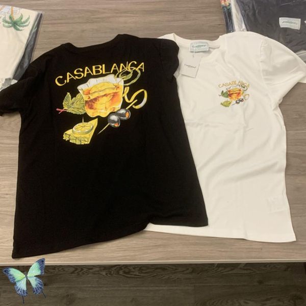 Erkek Tişörtler 23SS Stok Kazabaş Tişörtler Meyve Peyniri Cam Baskı Kısa Kollu Pamuk Pamuk Gevşek Tshirt Erkekler 230804