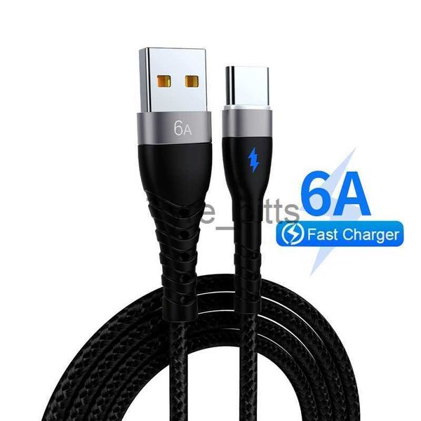 Caricabatterie/cavi Cavo USB tipo C per Samsung Xiaomi Huawei 6A Cavo USB C a ricarica rapida Caricatore per telefono cellulare Cavo dati USBC tipo C x0804