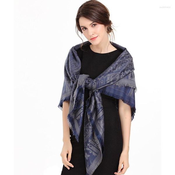 Schals Vintage Jacquard Schals Dame Baumwolle Mischung Pashmina Ethnische Stil Mujer Bufanda Quadratische Warme Echarpes Weiche Schalldämpfer und Wrap