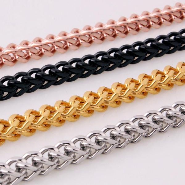 Catene Stile Hip Hop 6mm Largo Colore oro / argento Uomo Ragazzi Acciaio inossidabile 316L Catena Figaro Collana Gioielli 24 