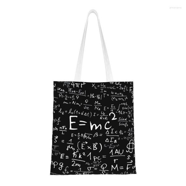 Сумки для покупок пользовательские физические уравнения Canvas Bag Women Woman Passable Goceries Geek Science Math Shopper Tote