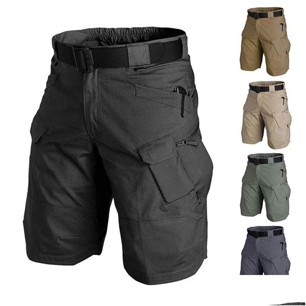 Pantaloncini da uomo Uomo Urban Military Tactical Outdoor Impermeabile Resistente all'usura Cargo Quick Dry Mti Pocket Plus Size Pantaloni da trekking 220621G Dhsne