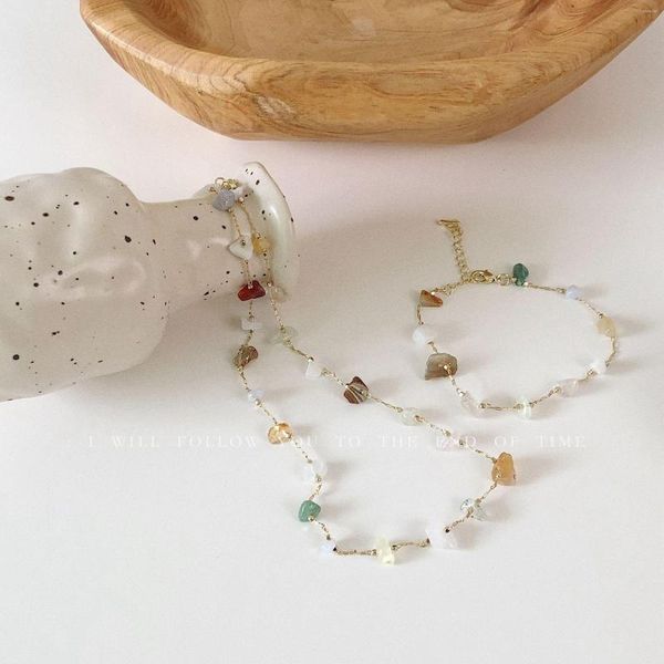 Halsband Mode Naturstein Halsketten Für Frauen Großhandel Urlaub Schmuck Ins Design Sinn Armband Schlüsselbein Kette Korea Handmade