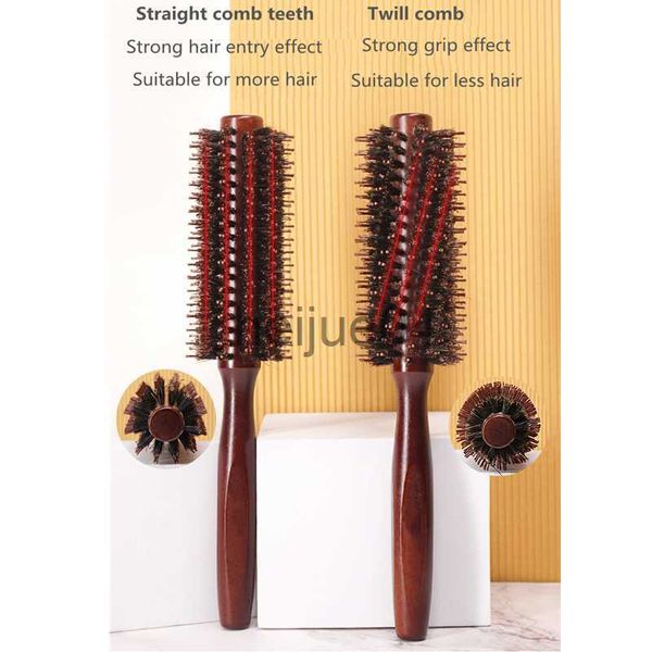 Spazzole per capelli Professione Pettine per capelli Setola di cinghiale naturale Spazzola per rotolamento Botte tonda Soffiaggio Curling Strumento per lo styling dei parrucchieri fai-da-te x0804