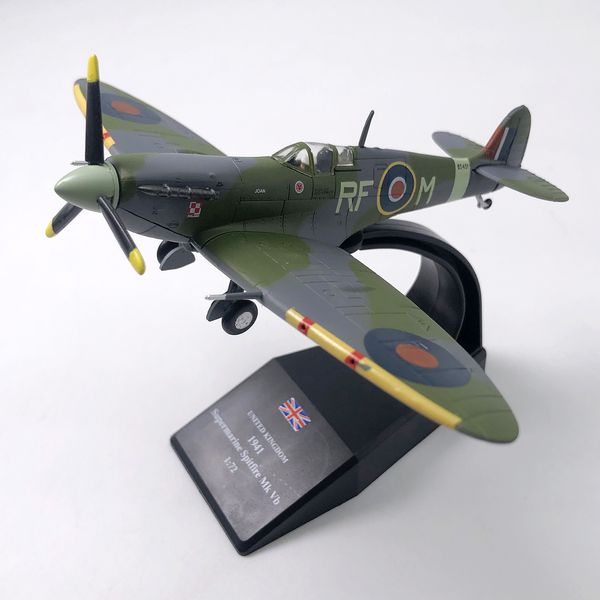 Aircraft Modle Scala 1/72 British Airplane Diecast Metal Plane Modello di aeromobile Giocattolo per bambini Spitfire Fighter Alloy Diecast Plane Model 230803