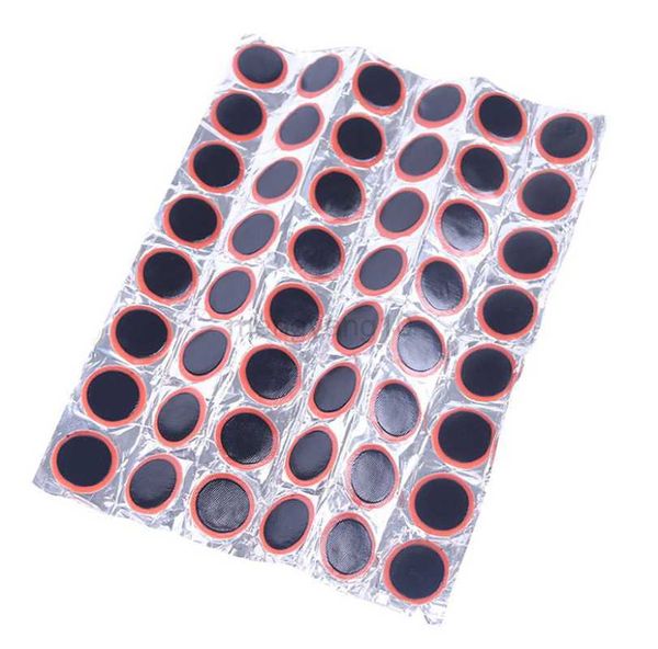 Strumenti 48pcs Gomma per pneumatici Patch per pneumatici per bici Pad per riparazione pneumatici per pneumatici portatile Rilievo per camera d'aria per pneumatici Accessorio per riparazione biciclette Riparazione pneumatici Cold Patch Film HKD230804