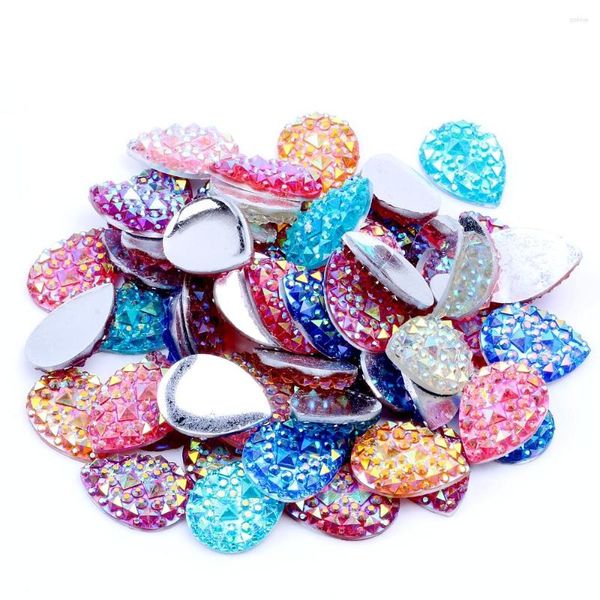 Decorazioni per nail art 13x18mm 100 pezzi Molti colori AB Tear Drop Flatback Resina Strass Perline Fai da te Scrapbooking Artigianato Accessori per gioielli