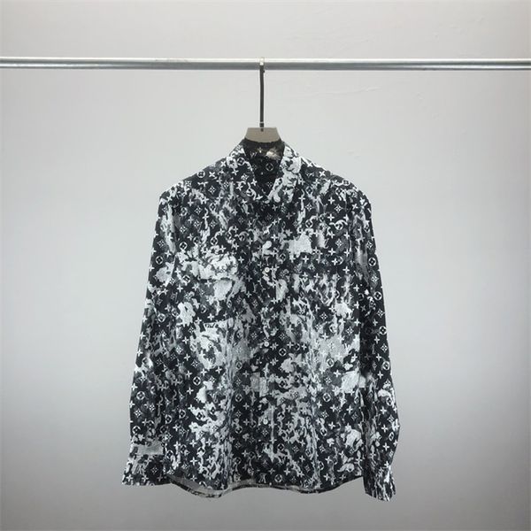 #1designer Mens Dress Shirt casual Slim Silk T-shirt Manga comprida Roupas casuais de negócios xadrez masculino asiático szie 021