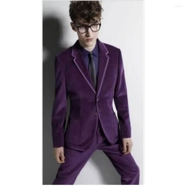 Abiti da uomo Abbigliamento per bambini Blazer in velluto Set per ragazzini 2023 Abito da uomo da sposa Slim aderente 2 pezzi Abiti da sera Abito formaleSmoking