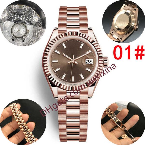 Lusso quadrante bianco denti bordo catena 28mm 2813 orologio da nuoto in acciaio automatico oro orologio impermeabile