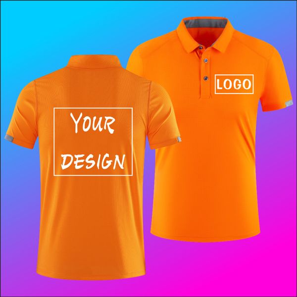 Polos Masculinos Camisa Polo Esportiva de Secagem Rápida Design Personalizado Marca Estampada Bordado Lapela Respirável Manga Curta Tops S-4XL 230804