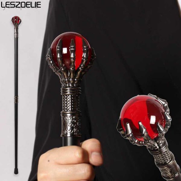 Bastoncini da trekking 95cm Luxury Evil Dragon Claws 50mm Red Crystal Ball Bastone da passeggio Uomo Fashion Walking Canes Women Party Bastone decorativo HKD230804