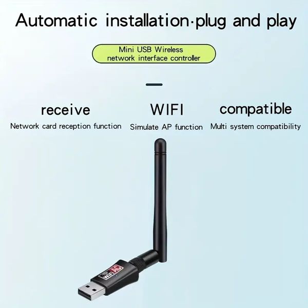 AC23622.05 Zoll Wireless 2,4/5G Dual-Band USB-Netzwerkadapter mit Antenne für PC-WLAN-Empfänger