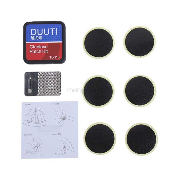 Strumenti Patch autoadesiva per pneumatici per biciclette con foglio abrasivo Riparazione di forature per camera d'aria per bici Patch di riparazione senza colla Strumento per riparazione pneumatici MTB HKD230804