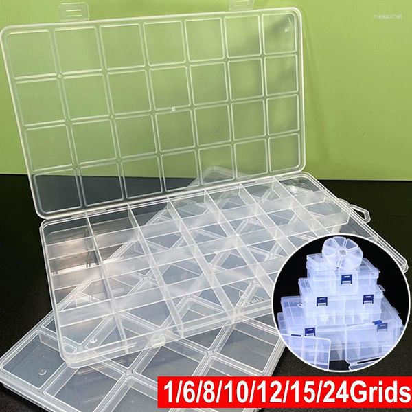 Schmuckbeutel Kunststoff Organizer Box Aufbewahrungsbehälter mit verstellbaren Trennwänden für Perlen Kunst DIY Handwerk Angelgeräte