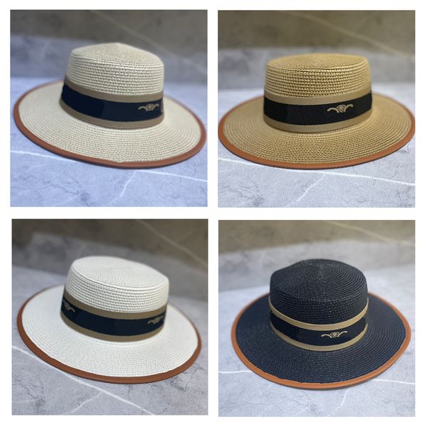 Широкая дизайнерская соломенная шляпа женщина пляжные шляпы Ff Bucket Hat мода мужчина для мужчин Lady Cap Casquette Summer Sunhat маленькие шляпы CHD2308045