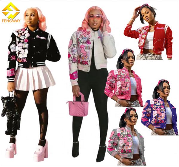 Jaquetas femininas roupas africanas femininas jaqueta primavera jaqueta uniforme de beisebol estampada jaqueta jaqueta piloto 230803