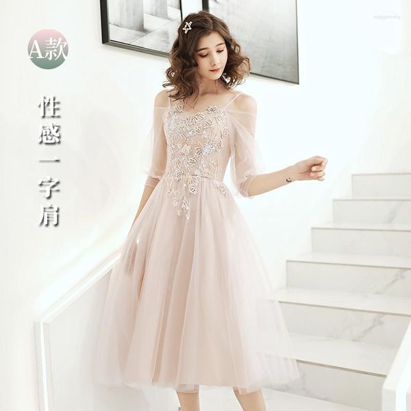 Abbigliamento etnico Abito da cocktail Abito da ballo con scollo a V Abiti da sposa da damigella d'onore Cinturino per spaghetti Lunghezza al ginocchio Abiti da abito Qipao Cheongsam