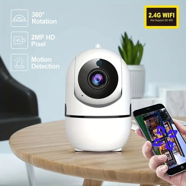 1-teilige hochauflösende Kamera, 2,4-G-Wireless-WLAN-Sicherheitskamera für zu Hause, Baby- und Haustiermonitor, 1080P-Wireless-Automatik-Tracking-Monitor, Bewegungserkennung und -verfolgung