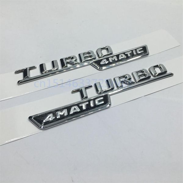 1Set 2PCS Für Mercedes Benz AMG ML GLk TURBO 4MATIC Emblem Abzeichen Aufkleber Stamm Hinten Chrom Buchstaben 223d
