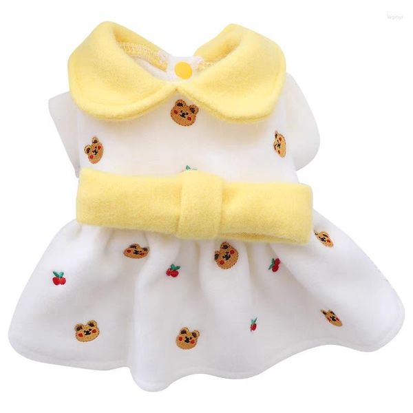 Roupas para cães Vestidos de Lã para Outono Inverno Pet Menina Ropa Para Perro Pequeno Loja Atacado Filhote Poodle Pug Saia Acessórios