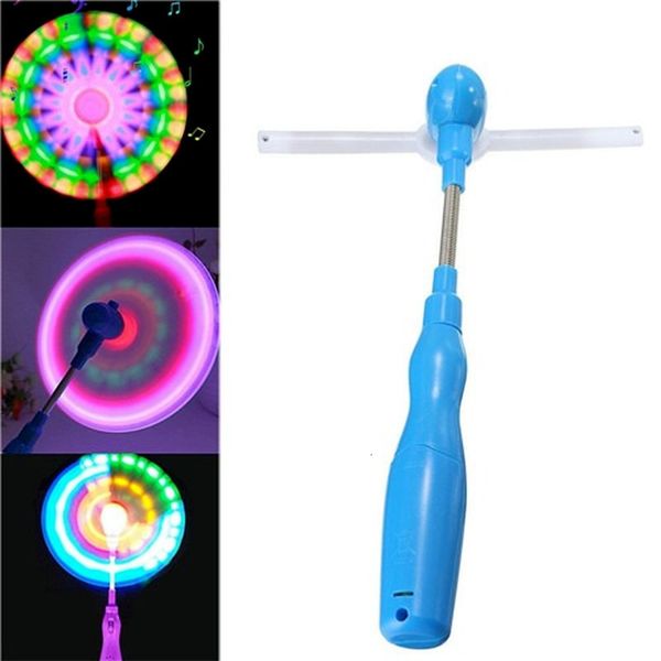 LED SwordsGuns 3-teiliges LED-Elektro-Wachstumsmusik-Windmühlen-Partyspielzeug für Kinder, blinkendes Licht, sich drehendes Spielzeug, Geschenk für Kinder, zufällige Farbe, 230804