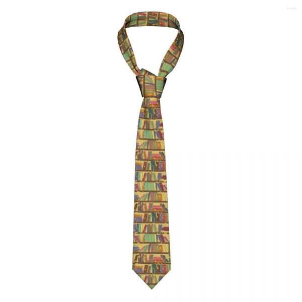 Fliege Vintage der Bibliothek Bücherregal mit Büchern Krawatte Männer Frauen Seide Polyester 8 cm Krawatte Hemd Zubehör Krawatte Hochzeit Business