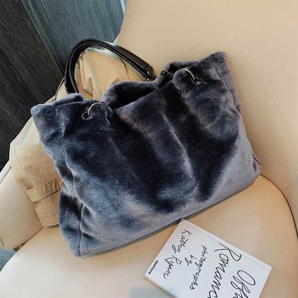 Hbp Borse a tracolla Borsa da sera Velluto Catena casual Peluche Spalla grande per le donne Inverno Nuove signore Moda Borsa da viaggio per lo shopping di grande capacità 220811