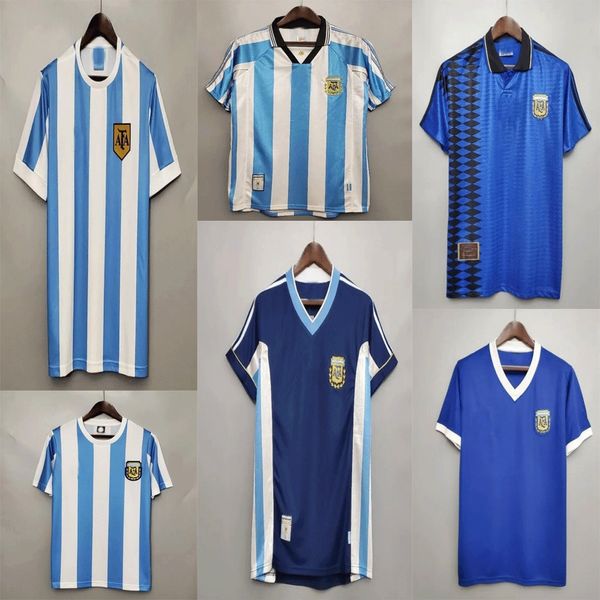 1978 1986 1998 Argentinien Retro-Fußballtrikot Maradona 1996 2000 2001 2006 2010 Kempes Batistuta Riquelme HIGUAIN KUN AGUERO CANIGGIA AIMAR Throwback-Trikot