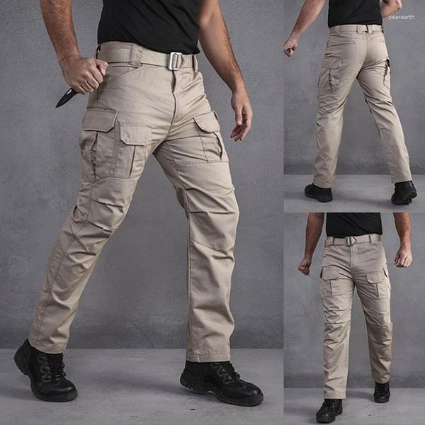 Erkek pantolon taktik erkekler su geçirmez savaş joggers erkek çok cepli swat kargo streç iş pantolon hombre boyutu S-2XL