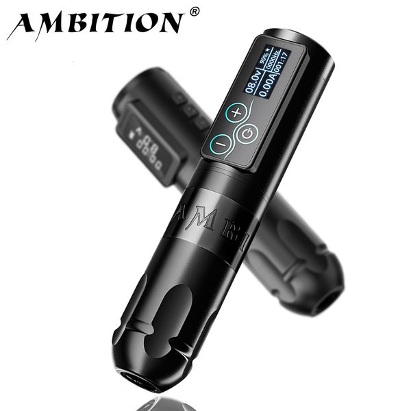 Tattoo Machine Ambition Vibe Wireless Pen Мощный бесщеточный мотор с сенсорным экраном емкостью батареи 2400 мАч для художников 230803