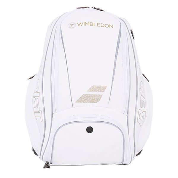 Stuff Sacks Borsa Wimbledon originale Zaino da tennis bianco per donna Uomo con scarpa indipendente può contenere fino a 2 racchette 230803