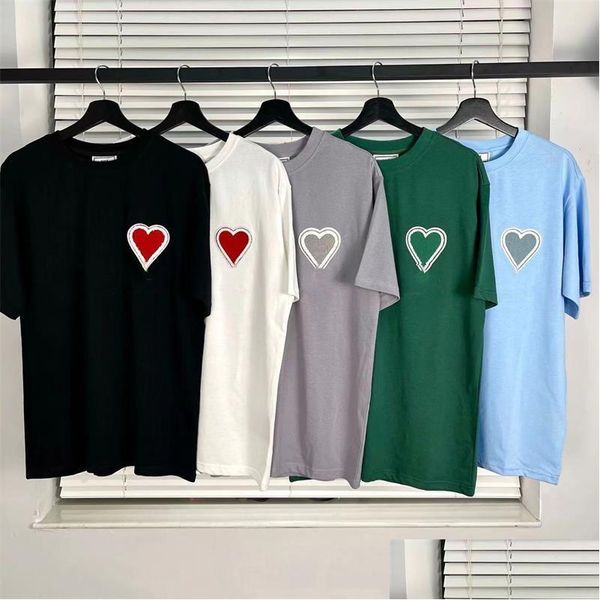 Camisetas Masculinas Masculinas Verão 100% Algodão Coreano Moda Camiseta Masculina/Mulher Causal O-Neck Camiseta Básica Masculina Blusas Masculinas Drop Delivery Vestuário C Dhgx0