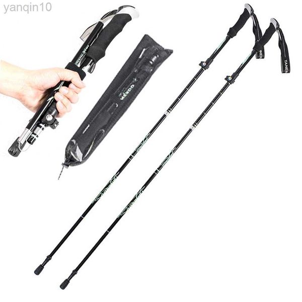 Trekking kutupları katlanabilir bastonlar 2pcs ultralight trekking direkleri yürüyüş yolculuğu anti şok alpinizm kutup teleskopik kutup açık çalışma hkd230804