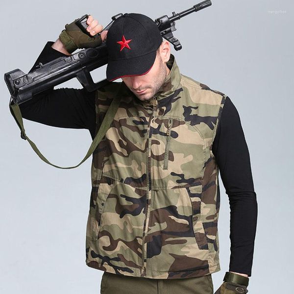 Männer Westen Männer Sommer Ärmellose Multi-tasche Casual Baumwolle Kurze Weste Militärischen Stil Mantel Im Freien Weste Männlich