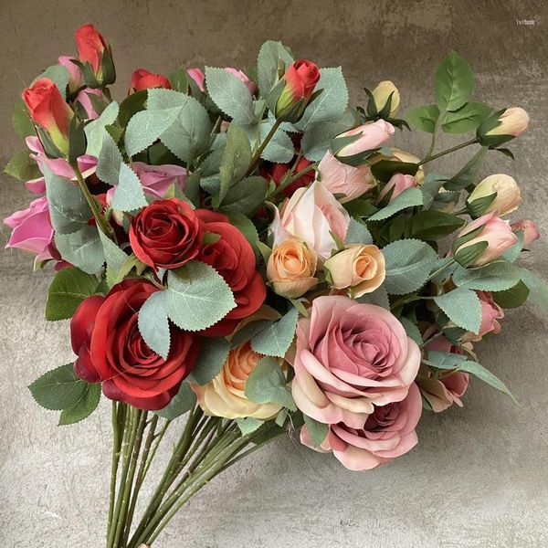 Декоративные цветы искусственные бугенвиллеа розовая цветочная ветвь симуляция шлифовальная ткань поддельная свадьба домашний сад пографический декор букет