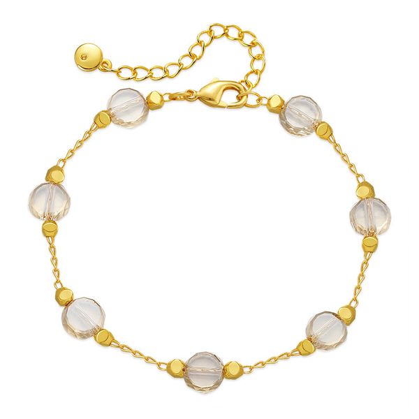 Bracciale designer Spot piccoli braccialetti freschi e dolci fatti a mano con design a catena a forma di O in vetro bianco squisito e bracciale alla moda
