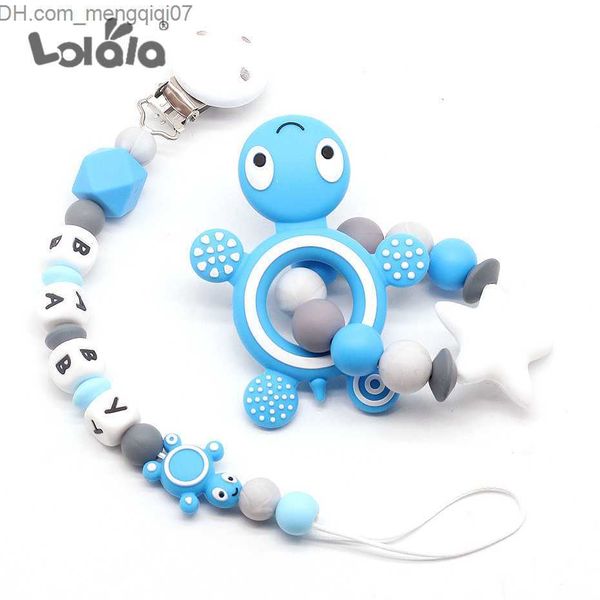 Clip portaciuccio # Nuovo nome personalizzato clip per ciuccio dentale in silicone senza bisfenolo A staffa per catena ciuccio in silicone perline ciuccio per bambini Z230805