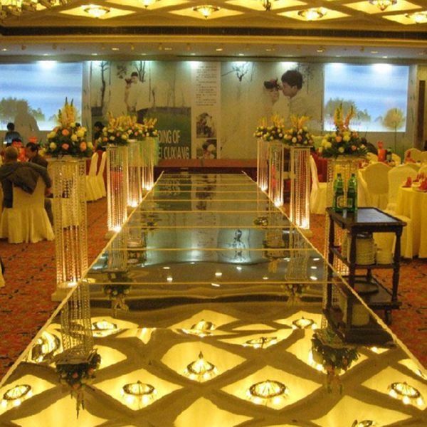 Tapetes 100cm * 10M Espelho de Casamento Carpet Corredor RunnT Palco Para Decorações de Pano de Fundo de Festa de Casamento 0,12mm Espessura PET 230803