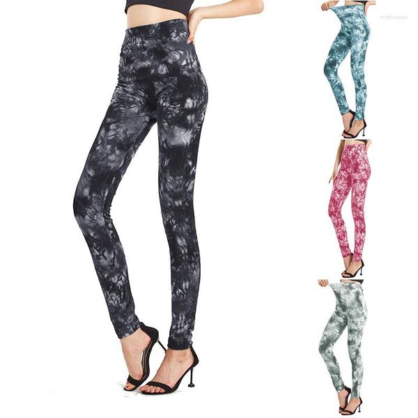 Leggings da donna 2023 Tie Dyed High Elastic Tight Seamless Stampati Outwear Crop Pants Fit Sexy Girls