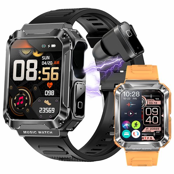 T93 New Smart Watch 3 in 1 TWS auricolari 4 GB Grande memoria Bluetooth Call 1.96 Screen Music Earbuds Sports Men Smartwatch .96 orologio