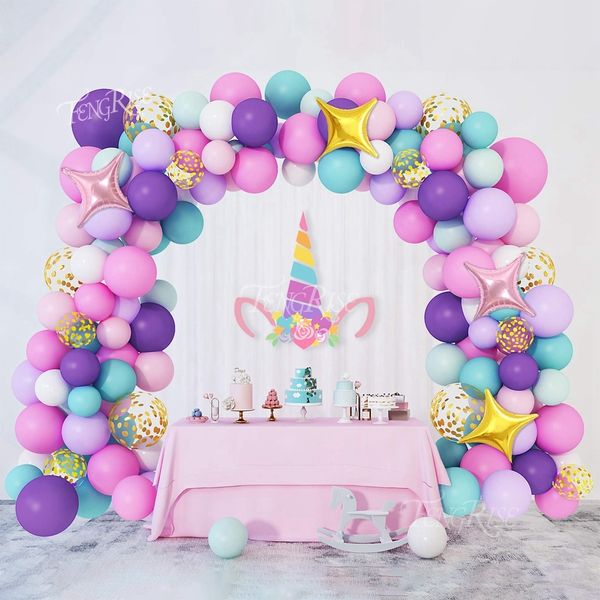 Outros Artigos para Festas de Eventos Unicórnio Balão Garland Arco Kit Balão Casamento Decoração de Festa de Aniversário Revelação de Sexo Infantil Baptismo Chá de Bebê Decoração de Menina 230804