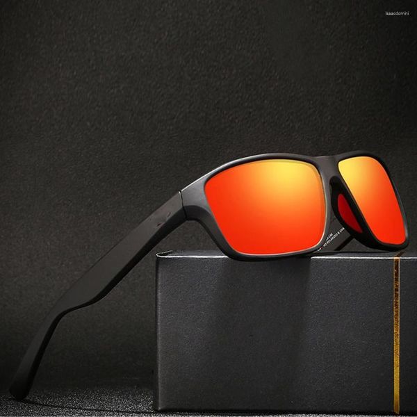 Солнцезащитные очки прямоугольник на открытом воздухе вождение солнцезащитные очки поляризованные зеркали