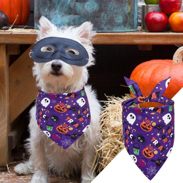 Collari per cani Triangolo Sciarpa Pet Decorazione per feste di Halloween Foulard Bavaglino Zucca Pipistrello Cucciolo Adatto per