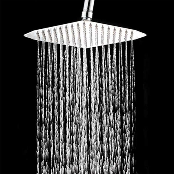 Soffioni doccia per bagno Doccia quadrata ultrasottile in acciaio inossidabile Grande ugello superiore Doccia a pioggia Soffione doccia Accessori per bagno R230804